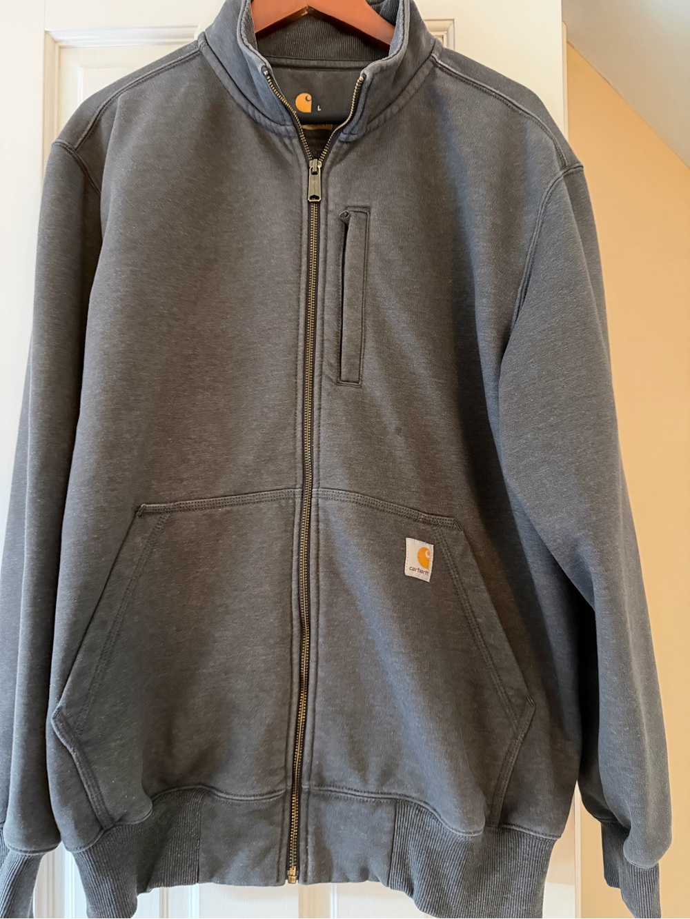Carhartt Men’s Rain Defender Zip Up sweatshirt in Slate Gray